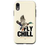 Fly Chill, Cool Colorful Mallard Duck Illustrayion Graphic Coque pour iPhone XR