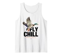 Fly Chill, Cool Colorful Mallard Duck Illustrayion Graphic Débardeur