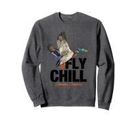 Fly Chill, Cool Colorful Mallard Duck Illustrayion Graphic Sweatshirt
