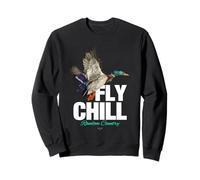 Fly Chill, Cool Colorful Mallard Duck Illustrayion Graphic Sweatshirt