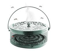 Fly Coil Holder - 13x6.5cm Iron Portable Incense Burner, Fireproof Metal Container, Secure Lid Handle Design | Bedroom Living Room Backyard Garden Camping Picnic Indoor Outdoor Decor Enhancing