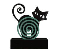 Fly Coils Holder, Cute Cat Shape Iron Design, Portable Coil Stand, Fly Control Accessory, Holders for Yard, Balcony, Patio, Camping, Poolside, Picnic Use, 9.02x10.59in