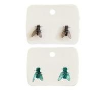 Fly Earrings, 2/4 Pair Realistic Fly EarringsSimulation Mini Personalized Black Fly Earring, Prank Simulated Animal Earrings,Funny Novelty Abstract Gift, Small, Unisex (2pcs Mix)