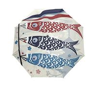 Fly Fish Art Parapluie Pliant Ouverture et Fermeture Automatique Protection UV Parapluies Pliant Coupe-Vent Ultra-léger pour Voyager Plage Femmes Enfants Fille