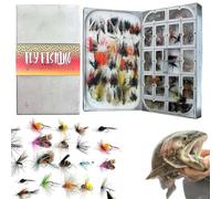 Fly Fishing Advent Calendar, Daily Surprises for Anglers with 24Pcs Fishing Fly Lures Hooks, Waterproof Flies Box for Christmas Countdown Gift