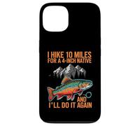 Fly Fishing Brook Trout Hiker Blue Line Native Coque pour iPhone 13