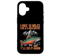 Fly Fishing Brook Trout Hiker Blue Line Native Coque pour iPhone 16
