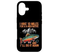 Fly Fishing Brook Trout Hiker Blue Line Native Coque pour iPhone 17