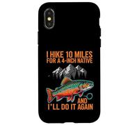 Fly Fishing Brook Trout Hiker Blue Line Native Coque pour iPhone X/XS