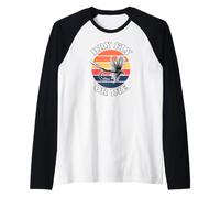 Fly Fishing Dry Fly Or Die Retro Sunset Angler Design Manche Raglan
