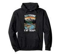 Fly Fishing is My Therapy Trout Fisherman Angler Nature Sweat à Capuche