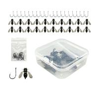 Fly Fishing Lures Kit d'accessoires avec boîte de rangement - Kit d'appâts de pêche | Leurres de pêche Bass Fly | Leurres de pêche à la mouche attrayants 20 images avec crochets | Assortiment de