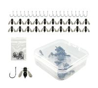 Fly Fishing Lures Kit d'accessoires avec boîte de rangement - Kit d'appâts de pêche | Leurres de pêche Bass Fly | Leurres de pêche à la mouche attrayants 20 images avec crochets | Assortiment de