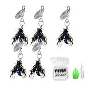 Fly Fishing Lures - Synthetic Baits, Reflective Hook Set | Compact Assortment Kit with Shiny Sequin Feature, Artificial for Saltwater Freshwater Carp Catching Outdoor Trips