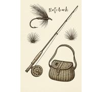 Fly Fishing Notebook - Classic Fly Rod & Creel Illustration 120 Page Lined Notepad: A fly angler’s companion for notes, catch records, or planning trips - simple and stylish design