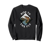 Fly Fishing Trout Angler Rise to The Fly Outdoor Art Sweatshirt
