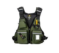 Fly Fishing Vest, Adjustable Breathable Mesh Swim Vest for Adults with Multiple Pockets for Safety in Kayaking, Paddle Boarding, Snorkeling, Watersports, Stream Fishing and More(Green)