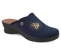 Fly Flot 96 W73 PE Lequile Bleu Pantoufles pour Femme en tissu avec semelle anti-choc en cuir, bleu, 38 EU