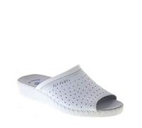 Fly Flot Antonimina, Sandales en Cuir pour Femme Ouvertes, avec Semelle en Daim Glissante, Blanc, 36 EU