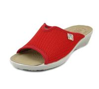 Fly Flot Atella, Sandales en Maille élastique Ouverte, Semelle rembourrée en Cuir pour Femme Glissante, Rouge, 35 EU