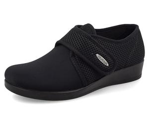 Fly Flot Bellona, Chaussons pour Femme en Microfibre élastique, avec Velcro réglable, Semelle Anti-Choc Sandale, Noir, 39 EU