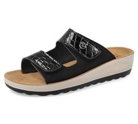 Fly Flot Cagoule pour Femme en Tissu, Doublure Respirante, avec Velcro réglable, Ouverte, Semelle intérieure en Cuir Sandale Glissante, Noir, 39 EU