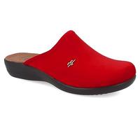 Fly Flot | Classic Woman, Chaussons Femme avec Logo, Chaussons avec Tige en Velours, Semelle intérieure rembourrée en Cuir Anti-choc, rouge, 36 EU