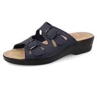 Fly Flot Femme Barbariga, Sandales en Microfibre, Respirantes, avec Double Boucle réglable, Semelle intérieure en Cuir Glissante, Bleu, 36 EU