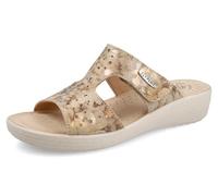 Fly Flot Femme Ciabatta Donna A Doppia Fascia Morbida Microfibra Con Fodera Traspirante Airflot, Sottopiede in Evopell Mule, Beige, 37 EU