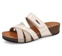 Fly Flot Femme Ciabatta Donna Ecopelle Con Fascia E Strappo Regolabile, Fodera Traspirante Air Flot, Sottopiede Imbottito in Pelle Sandale Glissante, Ivoire (ral 1013), 38 EU