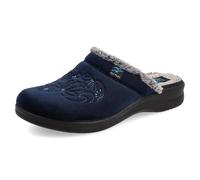 Fly Flot Femme Ciabatta Donna Morbida Microfibra E, Sottopiede Peluche, Suola in Poliuretano 3cm Mule, Bleu, 40 EU