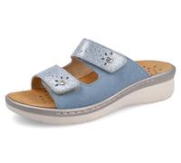 Fly Flot Femme Ciabatte Donna Con Doppia Fascia A Strappo Regolabile, Sottopiede in Pelle Estraibile Antishock Multiprise, Bleu, 38 EU