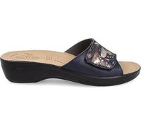 Fly Flot Femme Mara, Sandales en Microfibre, avec Velcro réglable avec Motifs décontractés, Semelle intérieure en Cuir Glissante, Bleu, 37 EU