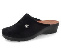 Fly Flot Femme Pantofole Donna Tessuto Con Logo, Sottopiede in Pelle E Antishock Sandale Glissante, Noir, 39 EU