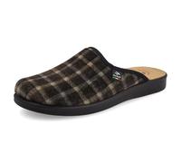 Fly Flot Homme Ciabatta Uomo Con Tomaia Panno Tartan, Sottopiede Imbottito Anti-Shock Pelle, Suola in Poliuretano Piumatec 3cm Chausson, Marron, 42 EU
