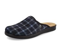 Fly Flot Homme Ciabatta Uomo Con Tomaia Panno Tartan, Sottopiede Imbottito Anti-Shock Pelle, Suola in Poliuretano Piumatec 3cm Chausson, Bleu, 45 EU