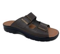 Fly Flot Homme Ciabatte Uomo Microfibra Elastica Con Strappo Regolabile, Sottopiede Imbottito Antishock in Pelle Mule, Marron foncé de Marron, 44 EU