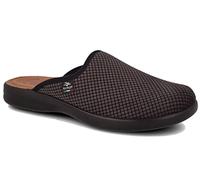Fly Flot Homme Classic Pantofole Uomo Microfibra Fantasia A Quadretti, Sottopiede Imbottito in Pelle Antishock Chausson, Noir, 42 EU