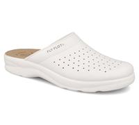 Fly Flot Homme Sanitaires Chaussons En Cuir Perforé 82028 Blanc