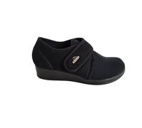 Fly Flot Bellona, Chaussons pour Femme en Microfibre élastique, avec Velcro réglable, Semelle Anti-Choc Sandale, Noir, 38 EU