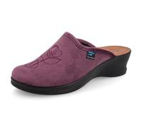 Fly Flot Sandales femme en microfibre avec broderie, semelle intérieure rembourrée en cuir, semelle en polyuréthane Piumatec 5 cm, lilas 38 EU