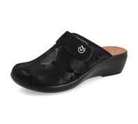Fly Flot Sandales pour femme stretch adaptative, déchirure réglable, semelle intérieure rembourrée anti-choc en cuir, semelle en polyuréthane 5 cm, noir, 38 EU