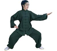 FLY FLU Tai Chi Femme, Homme Qi Gong Arts Martiaux Wing Chun Shaolin Kung Fu Taekwondo Vêtements - Pour Seniors Débutants Hommes Femmes, Vert-M