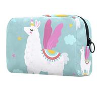 Fly Llama Beyond Trousse de maquillage pour femme, trousse de toilette de voyage, grande pochette de maquillage pratique avec fermeture éclair, multicolore, 18.5x7.5x13cm/7.3x3x5.1in, Trousse de