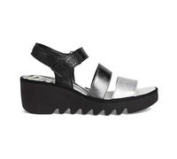 Fly London BEXY575FLY, Sandal Femme - Chaussures, SILVER/GRAPHITE/BLACK, 42