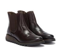 Fly London - Bottes En Cuir Salv Brun Foncé Pour Femmes - 41