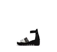 Fly London Femme BONO290FLY Sandal, Silver/Graphite/Black, 37 EU