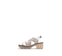 Fly London Femme TAJI502FLY Sandal, Silver, 37 EU