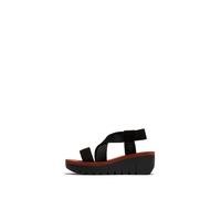 Fly London Femme YABI922FLY Sandal, Black/Black/Brick, 38 EU
