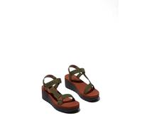 Fly London Femme YEFA726FLY Sandal, Army Green/Army Green/Brick, 38 EU